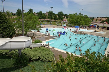 Wide View of Pool and Slide