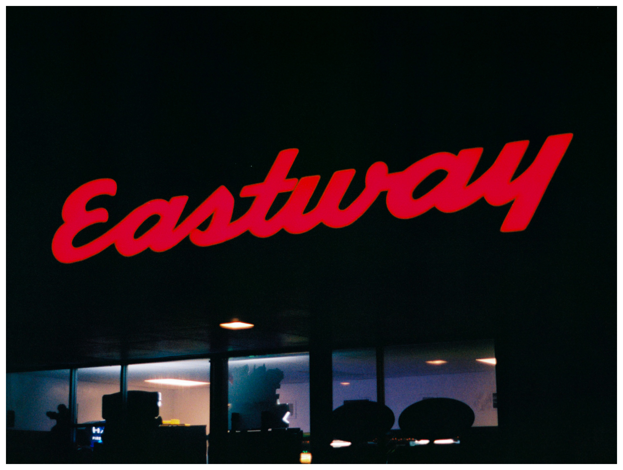 Eastway an image of the Eastway Bowl sign in red letters