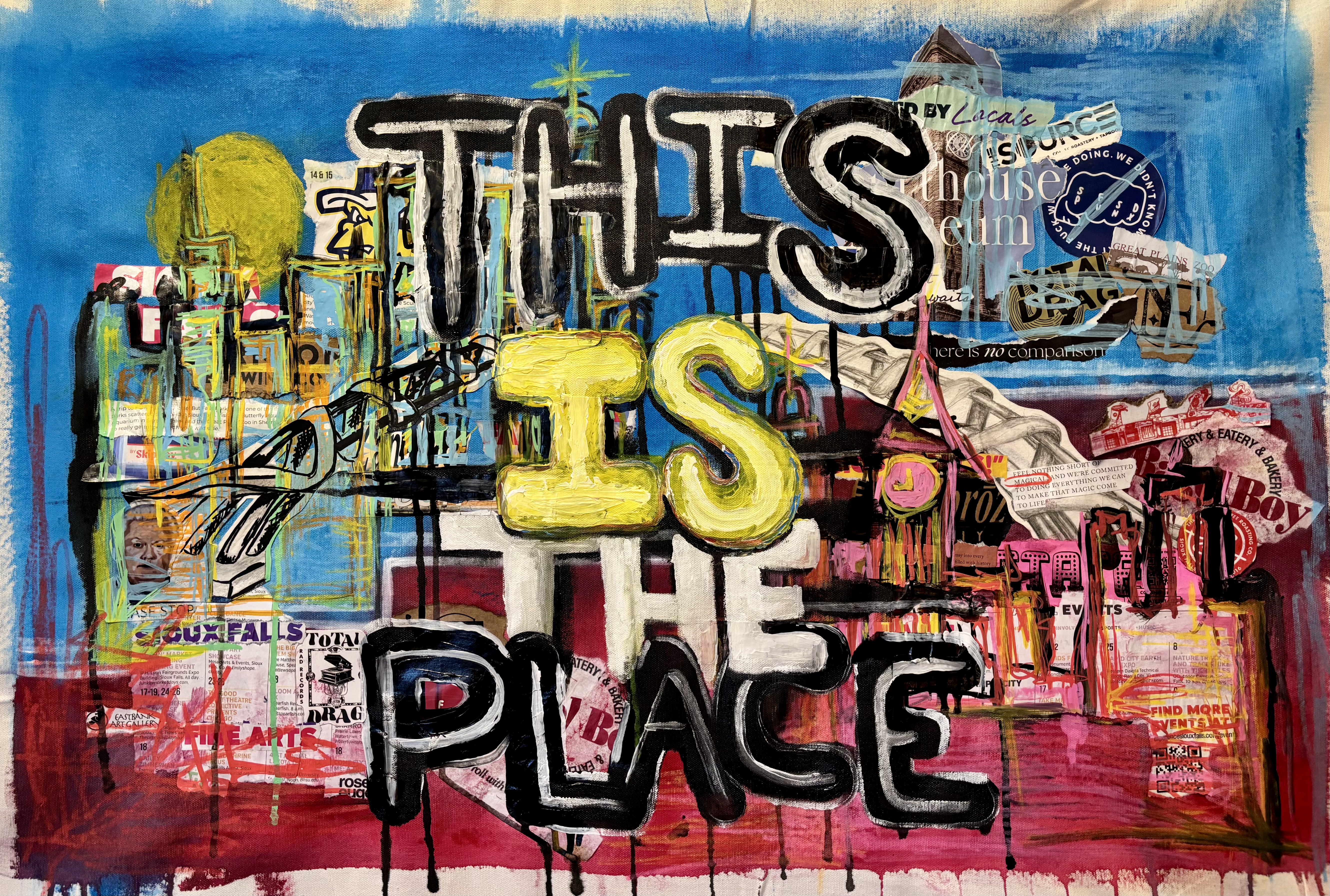 This is the Place A colorful painting with the words