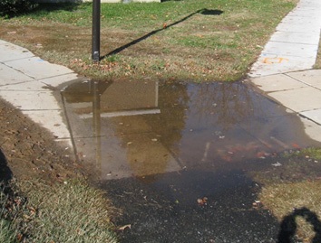 Flooded sidewalk
