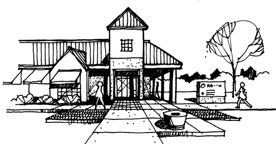 Building scale should reflect the surrounding neighborhood context and placing buildings or building elements with greater mass and height away from lower-density development or adjacent streets.