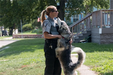 animal control officer with dog