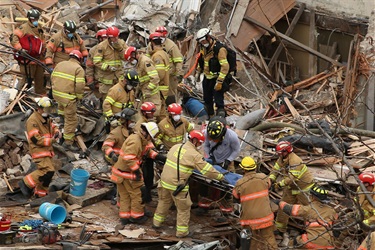 SFFR on the scene at building collapse