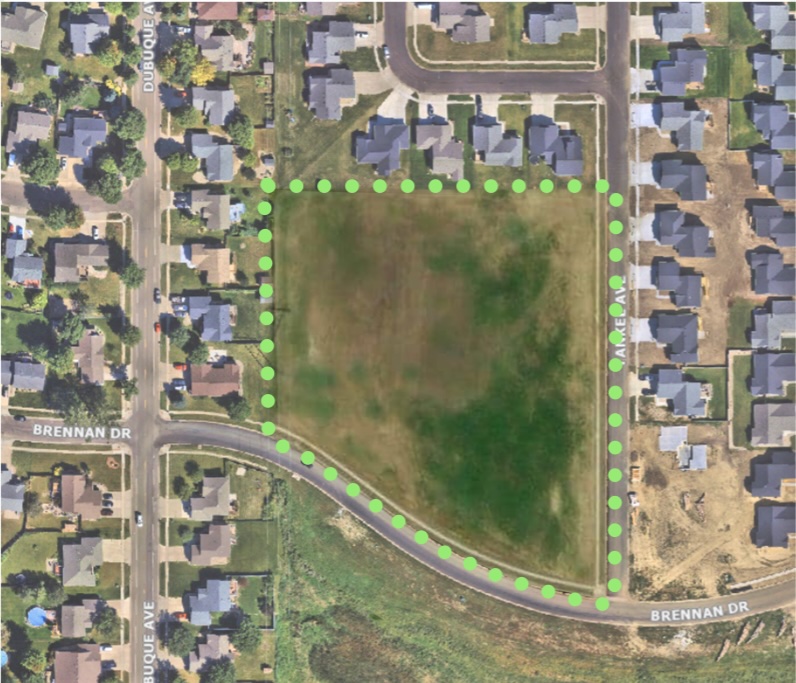 aerial image of the proposed Wild Meadows Park area