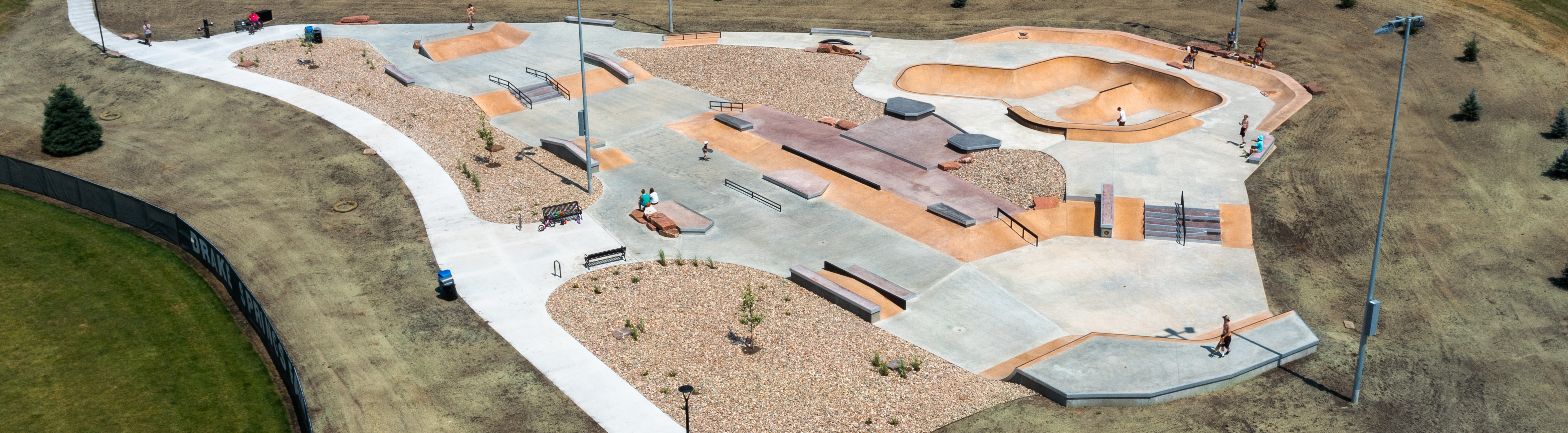 Aerial view of Barb Iverson Skate Park