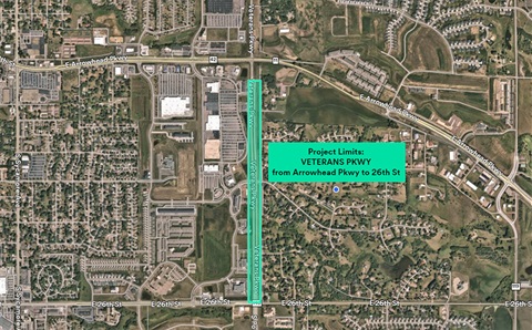 Veteran's Arrowhead to 26th St. Project Map