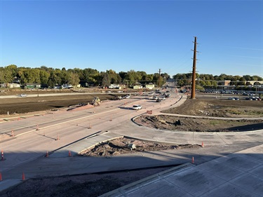 Interchange work looking north on Cliff