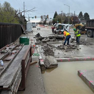 Full depth concrete repair area