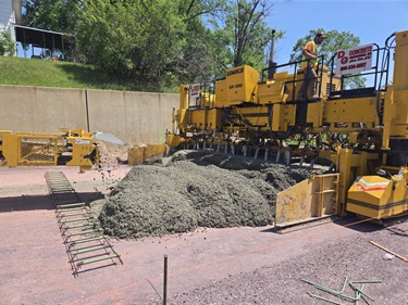 Prepping new concrete for road installation