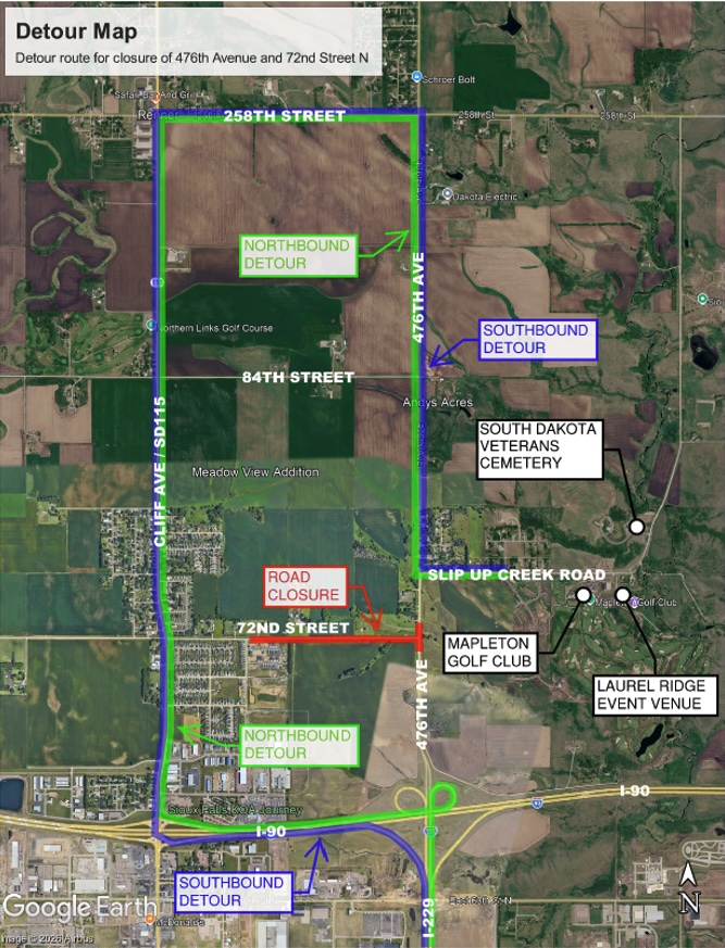 72nd Street Detour Map