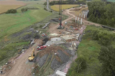 North Marion aerial views of the railroad work