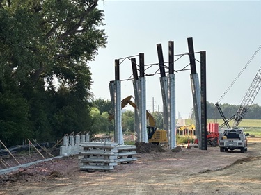 installation of the piles with stainless steel casing forms