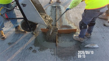 Partial depth concrete repair