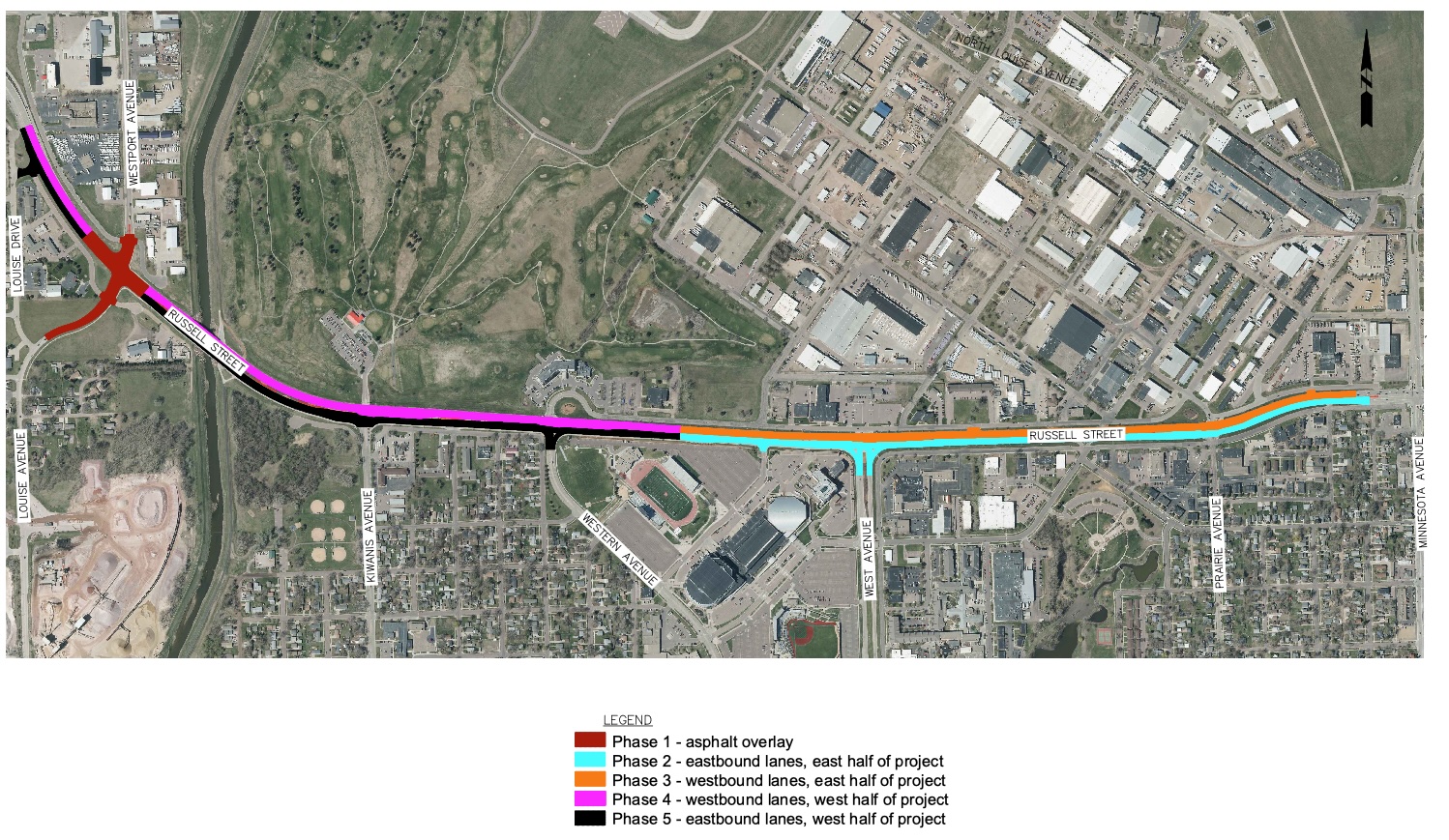 Russell Street concrete phasing diagram