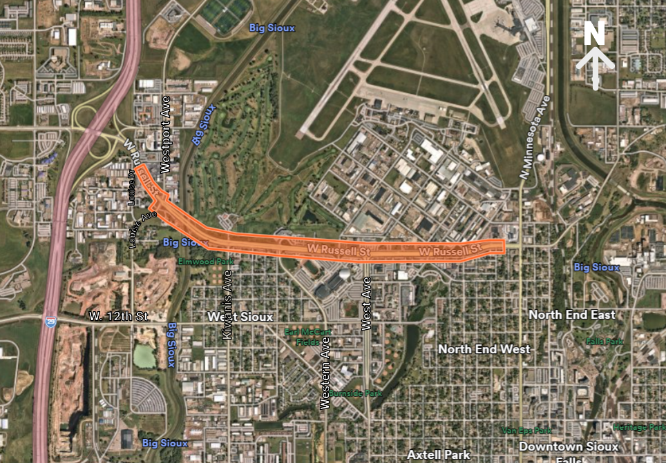 Russell Street concrete map