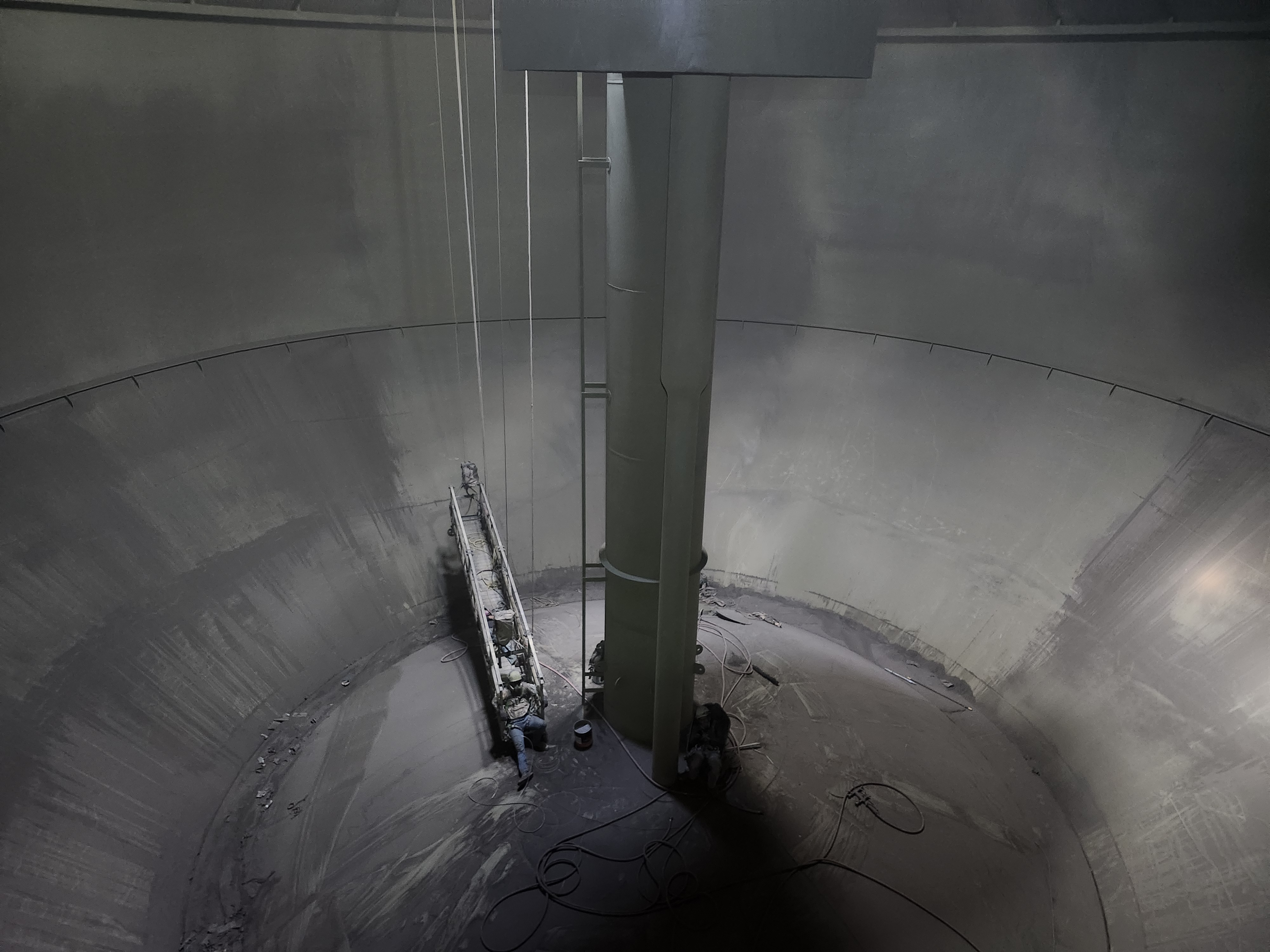 interior tower sandblasting