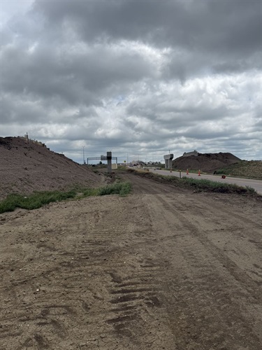 looking south on the abutments