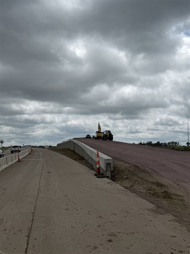 Looking south for the MSE wall