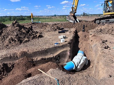 trenching for the watermain installation