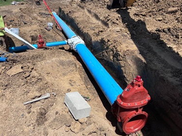 Installation of the watermain