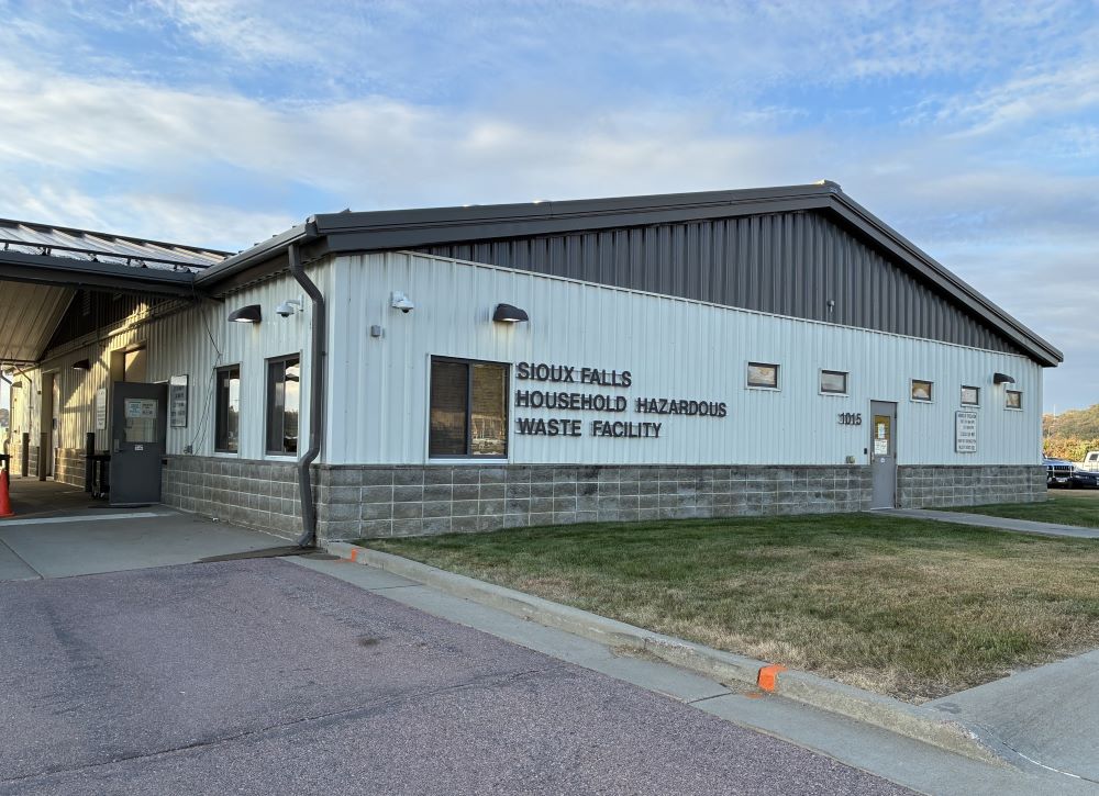 the outside wall of the Sioux Falls Household Hazardous Waste Facility building