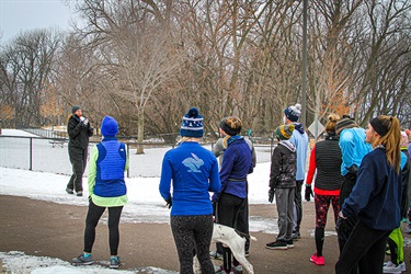 people participating in the frosty frolic