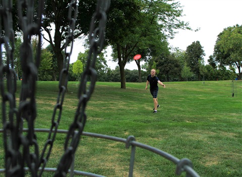 Making a goal in Tuthill Park