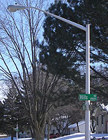 Photo of a Light Pole at an Intersection
