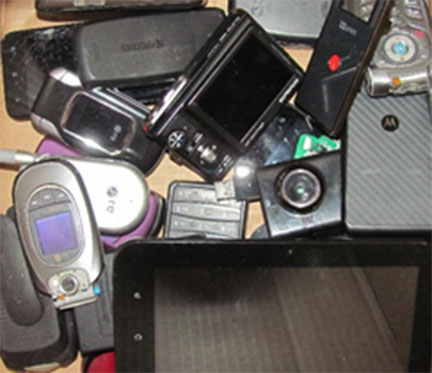 Pile of electronics