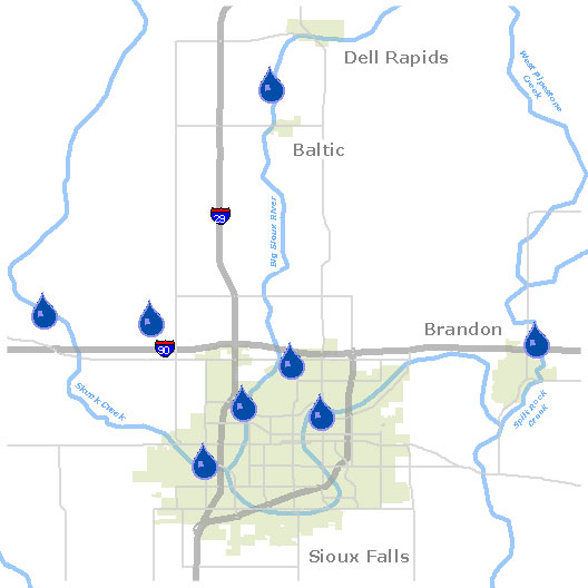 Map of monitoring stations