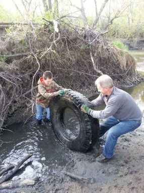 Cleaning up a tire