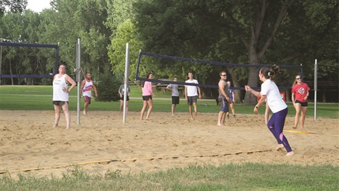 Outdoor sand volleyball game